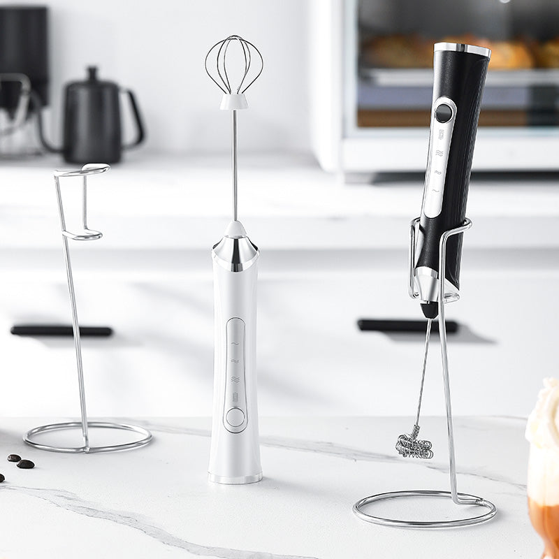 🔥 Powerful Handheld Milk Frother & Egg Beater – USB Rechargeable, Low Noise, Dual Whisk Attachments
