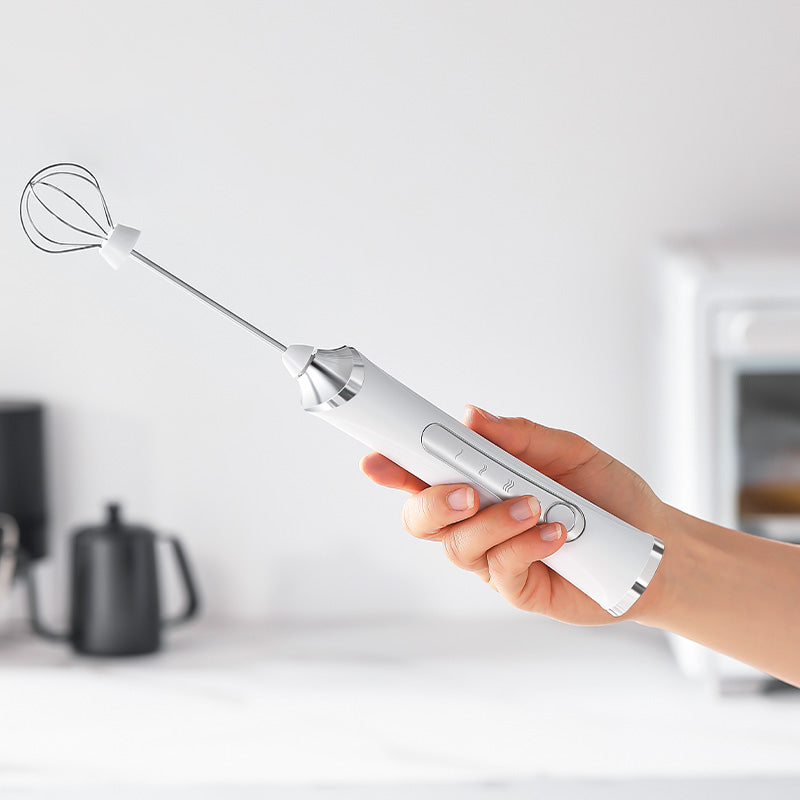 🔥 Powerful Handheld Milk Frother & Egg Beater – USB Rechargeable, Low Noise, Dual Whisk Attachments