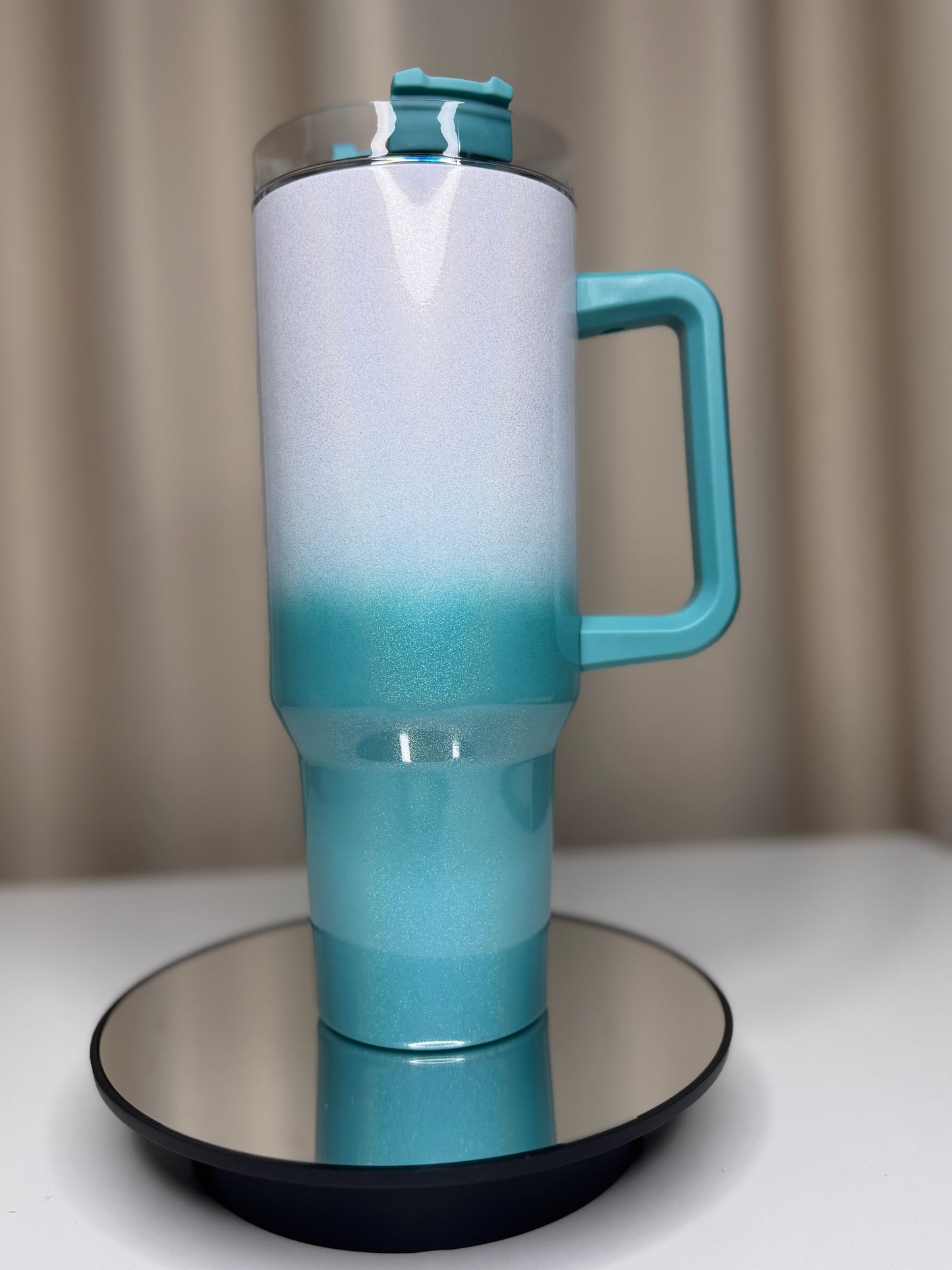 Reusable Fancy 40 Oz Stainless Steel Water Bottle – Double Wall Insulated Tumbler with Handle & Straw Lid
