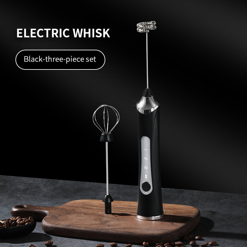 🔥 Powerful Handheld Milk Frother & Egg Beater – USB Rechargeable, Low Noise, Dual Whisk Attachments
