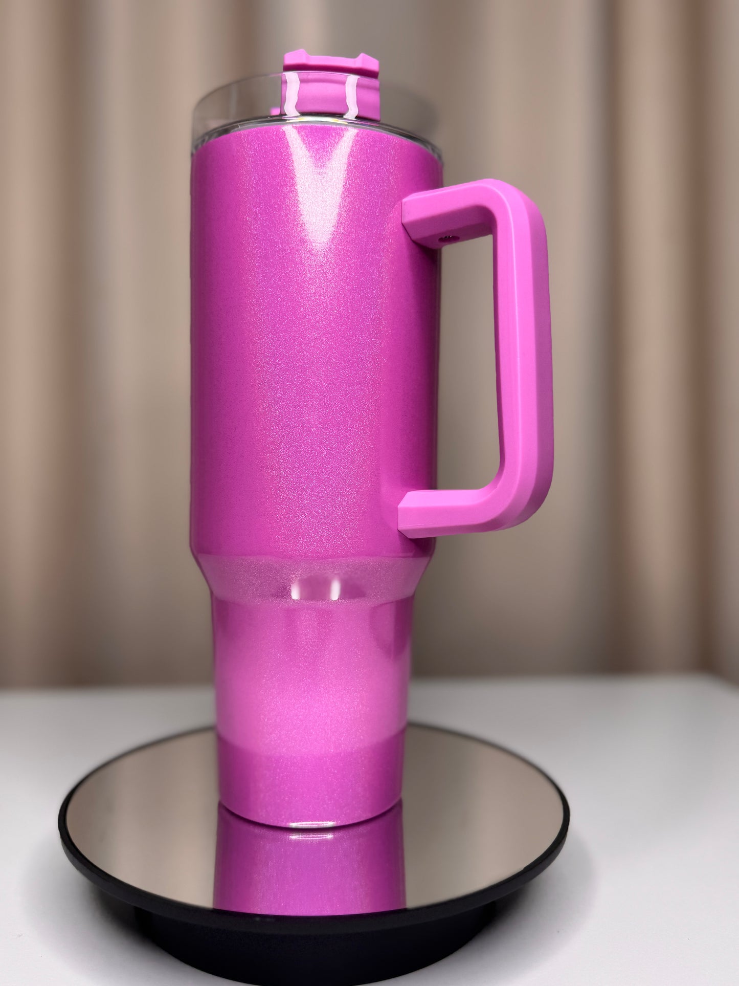 Reusable Fancy 40 Oz Stainless Steel Water Bottle – Double Wall Insulated Tumbler with Handle & Straw Lid