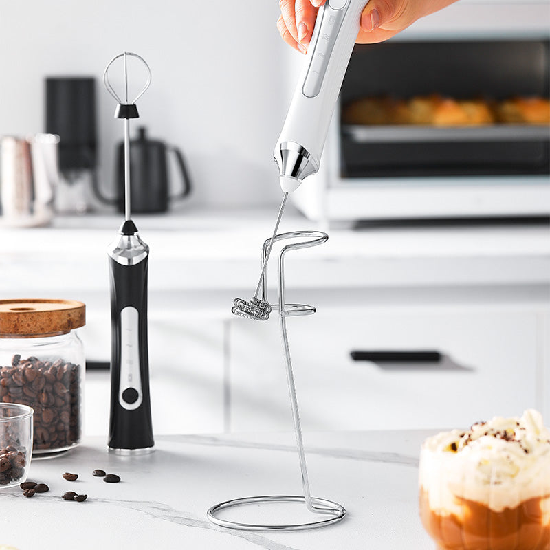 🔥 Powerful Handheld Milk Frother & Egg Beater – USB Rechargeable, Low Noise, Dual Whisk Attachments
