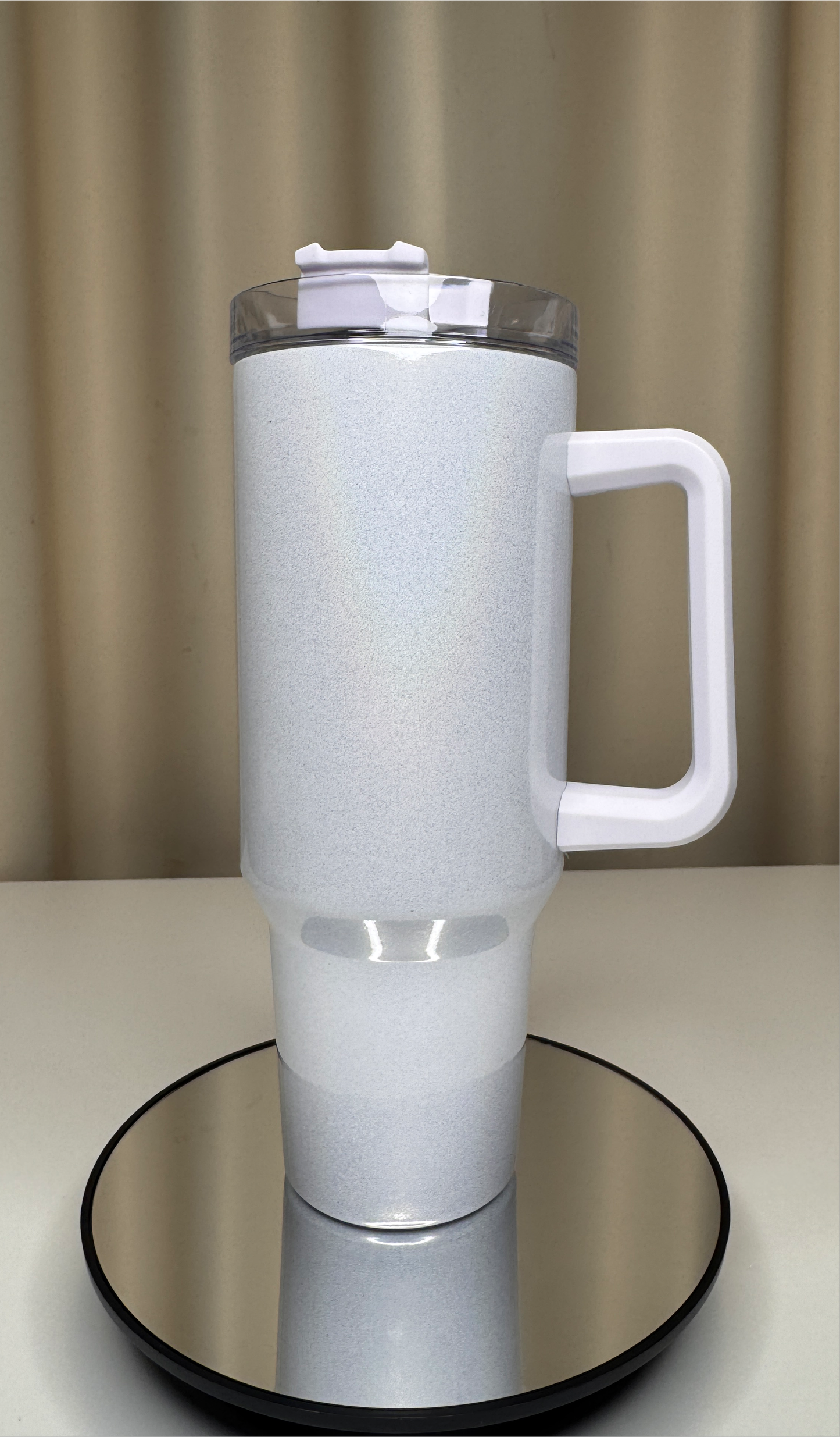 Reusable Fancy 40 Oz Stainless Steel Water Bottle – Double Wall Insulated Tumbler with Handle & Straw Lid
