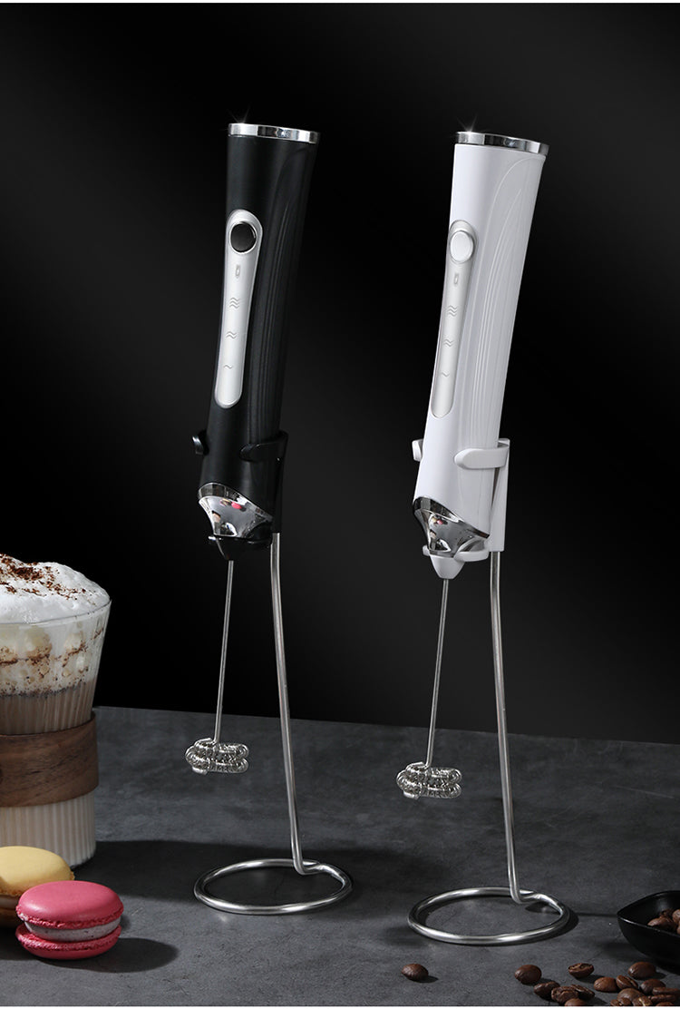 🔥 Powerful Handheld Milk Frother & Egg Beater – USB Rechargeable, Low Noise, Dual Whisk Attachments