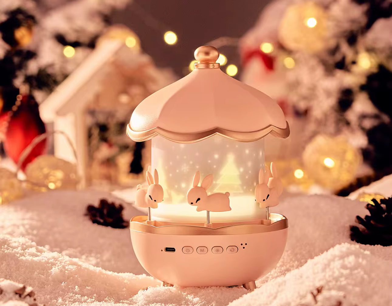 🌙 Bunny Night Light Projector – Starry Sky Carousel Lamp

Make bedtime magical with this adorable rotating bunny night light! Projects stars, moons & "Good night" text to calm and comfort kids.