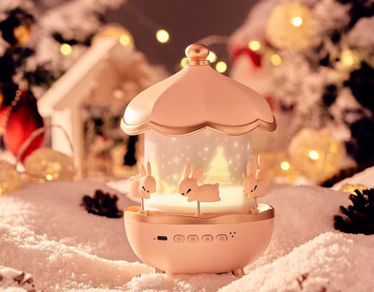 🌙 Bunny Night Light Projector – Starry Sky Carousel Lamp

Make bedtime magical with this adorable rotating bunny night light! Projects stars, moons & "Good night" text to calm and comfort kids.