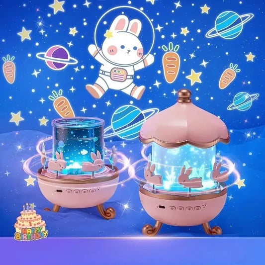 🌙 Bunny Night Light Projector – Starry Sky Carousel Lamp

Make bedtime magical with this adorable rotating bunny night light! Projects stars, moons & "Good night" text to calm and comfort kids.