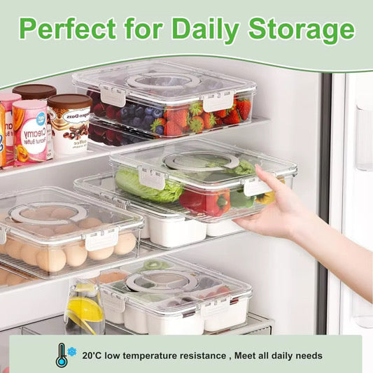 Airtight 8-Compartment Food Storage Container – Perfect for Fridge, picnic & Pantry Organization