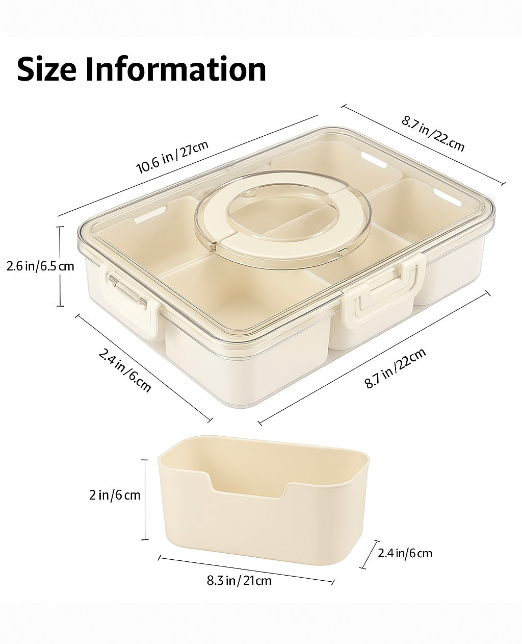 Airtight 8-Compartment Food Storage Container – Perfect for Fridge, picnic & Pantry Organization