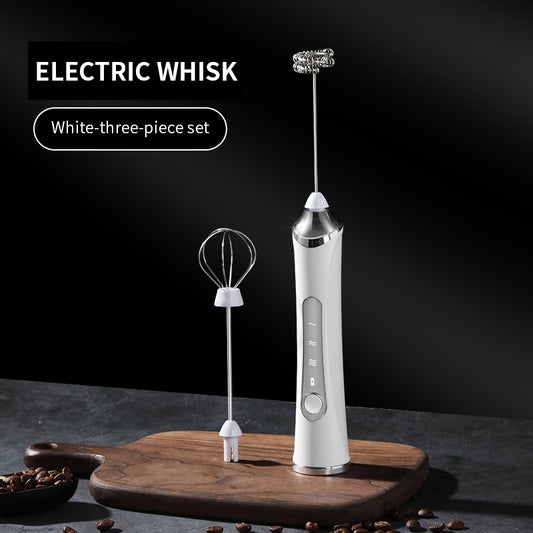 🔥 Powerful Handheld Milk Frother & Egg Beater – USB Rechargeable, Low Noise, Dual Whisk Attachments
