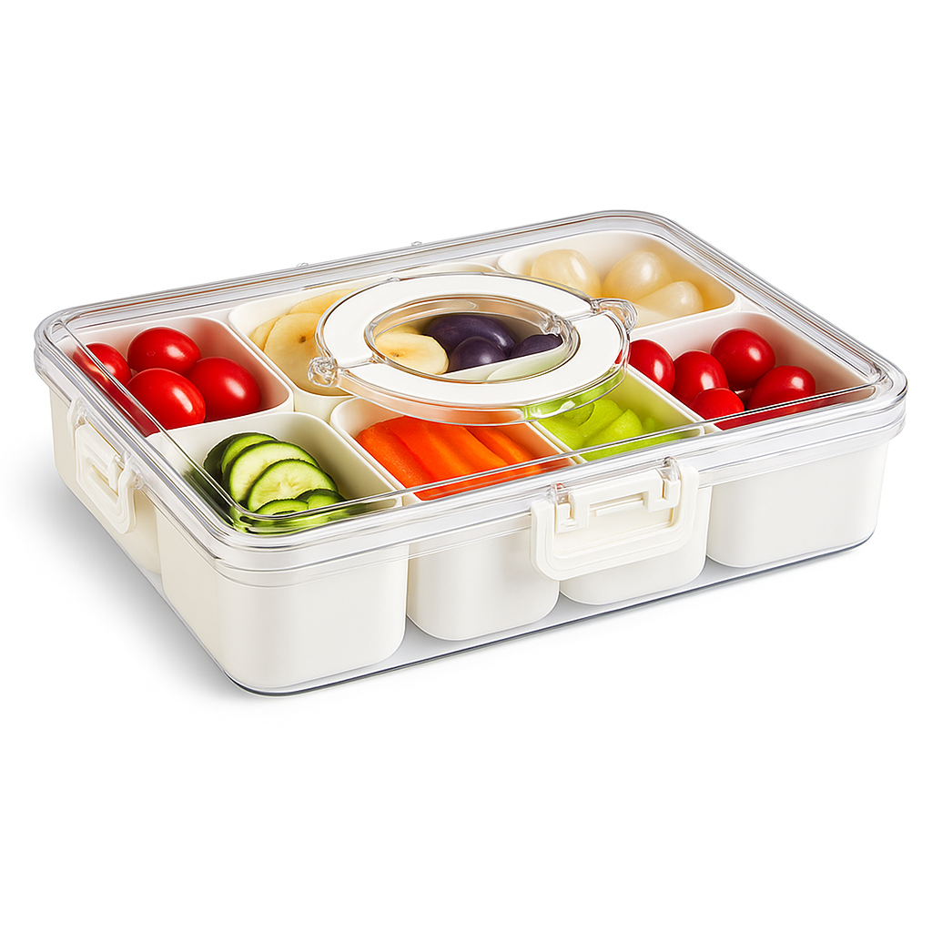 Airtight 8-Compartment Food Storage Container – Perfect for Fridge, picnic & Pantry Organization
